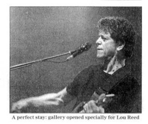 Lou Reed at his exhibition at the Robert Sandelson Gallery in London
